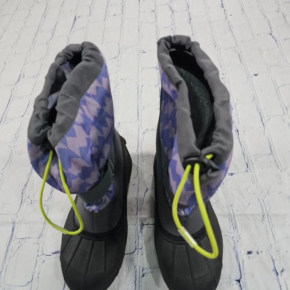Columbia WOMENS YOUTH SZ 6 Powderbug Plus II Print Snow Boot Waterproof Purple - Picture 3 of 11